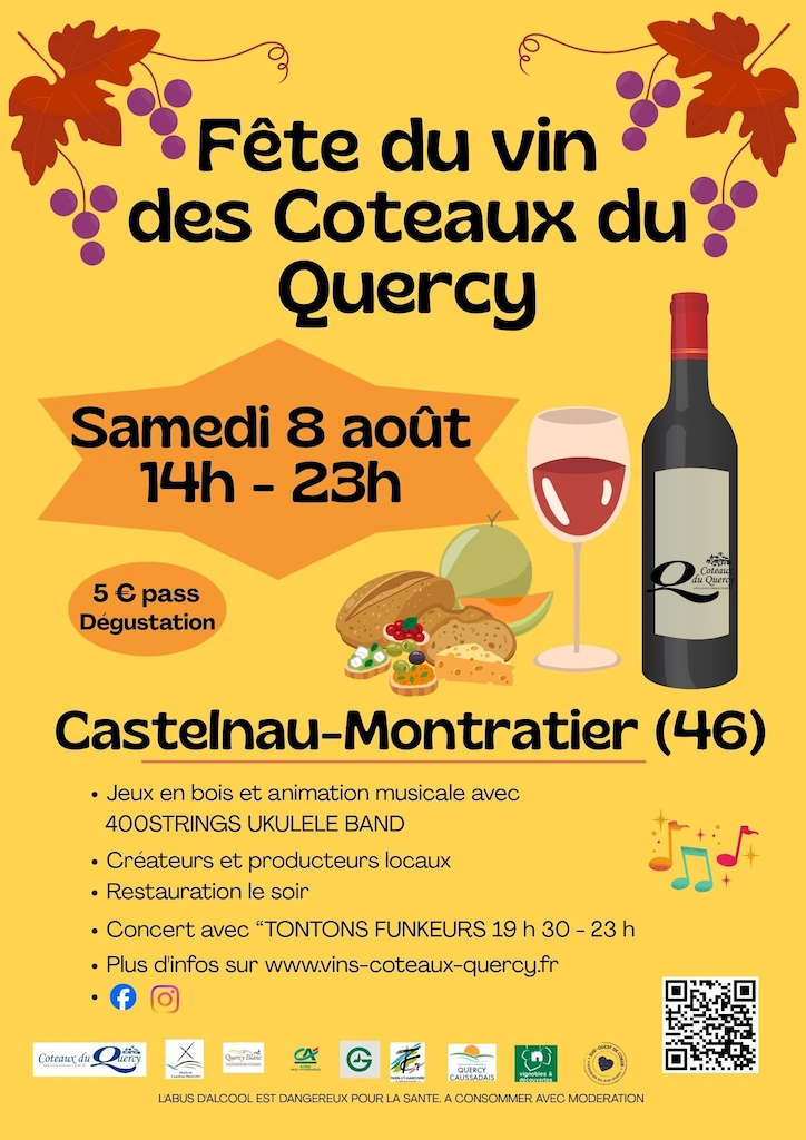 Informations Fête du Vin des Coteaux du Quercy samedi 8 août 2026